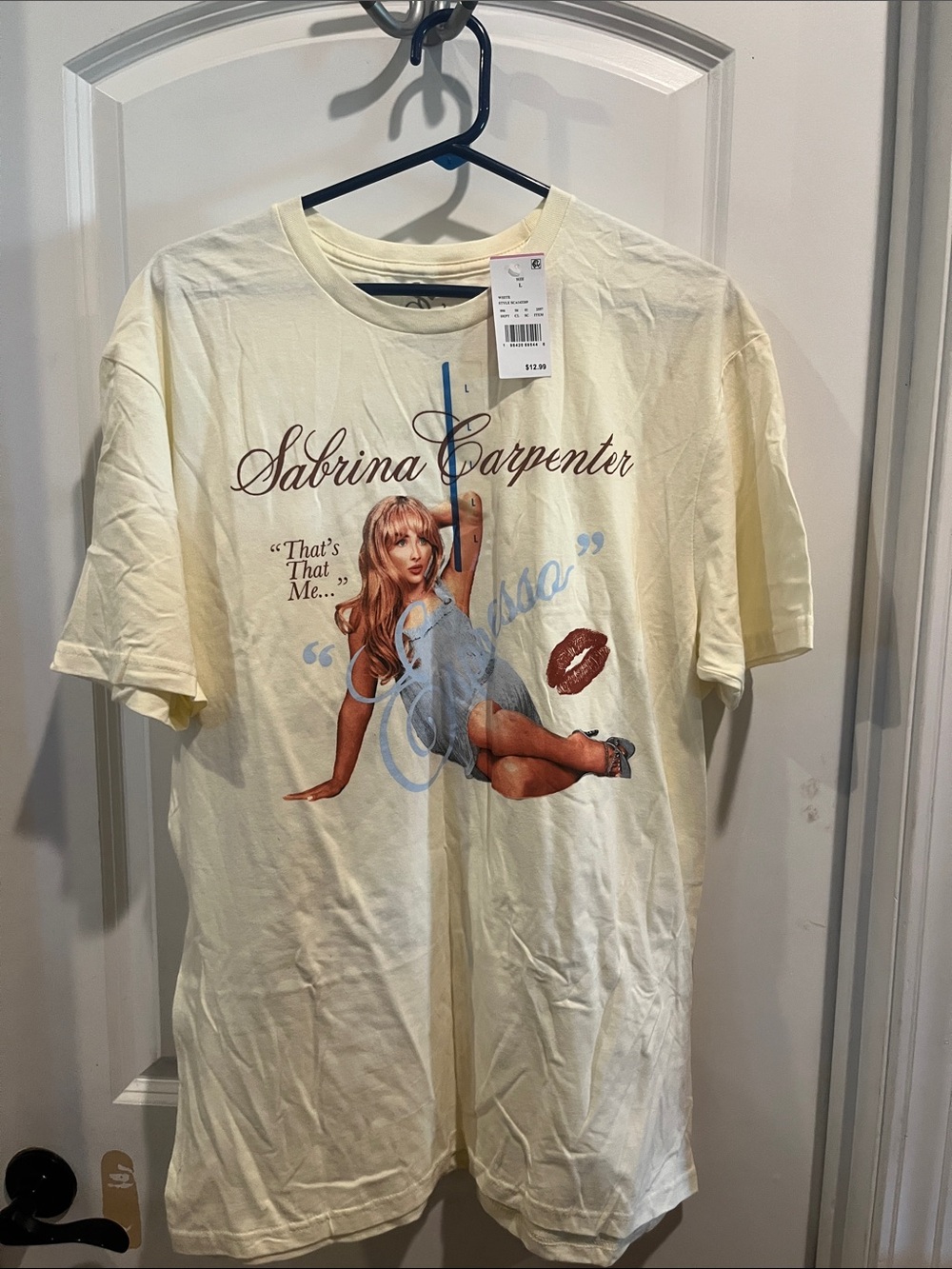 Sabrina Carpenter Cream Graphic Short Sleeve Tee